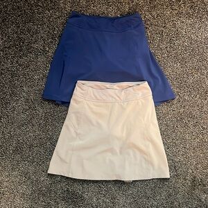 2 Athleta Girl Uniform Skorts in Navy and Beige